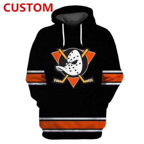 Men%27s Anaheim Ducks Black Custom All Stitched Hooded Sweatshirt->nhl youth jerseys->NHL Jersey
